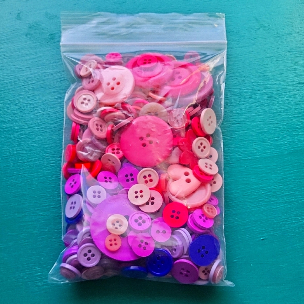 Assorted Pink and Purple Buttons